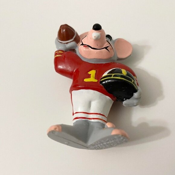 Vtg 1986 Chuck E Cheese PVC Mini Figure Football Player Pizza Time - Picture 14 of 16